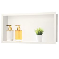 Shower Niche, Stainless Steel Niche for Shower Wall, No Tile Needed,Recessed for Bathroom Storage (Warm White, 24"x12")