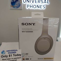 SONY WH1000XM4 BLUETOOTH HEADPHONES NEW IN BOX  $1  DOWN TODAY REST IN PAYMENTS.NO CREDIT CHECK 