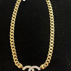 Cuban link channel style necklace  💝
