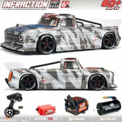 New Arrma Infraction V2 6S BLX Brushless 1/7 RTR RC 4WD Street Bash Truck Silver