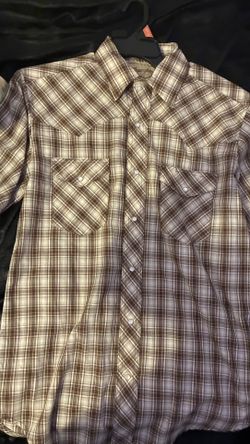 Medium brown/white button up