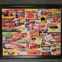 BACON BACON AND MORE BACON.... Framed Puzzle 