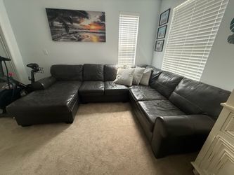 Black Leather Sectional Couch