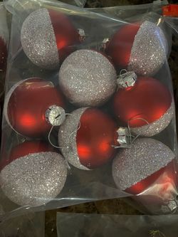 23 Ornaments   Red & Silver