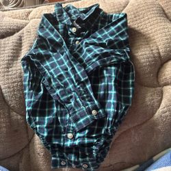 Baby Plaid Flannel Button-Up Bodysuit