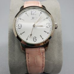 Jlo Genuine Leather Pink Band Watch