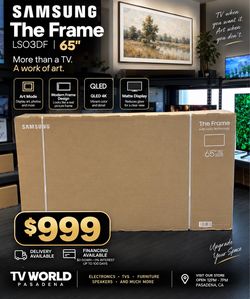 Samsung The Frame 65" QLED 4K TV SMART BRAND NEW