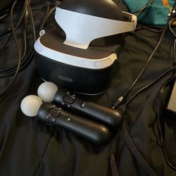PlayStation VR w/handheld Controllers, Vr case, And 2 games