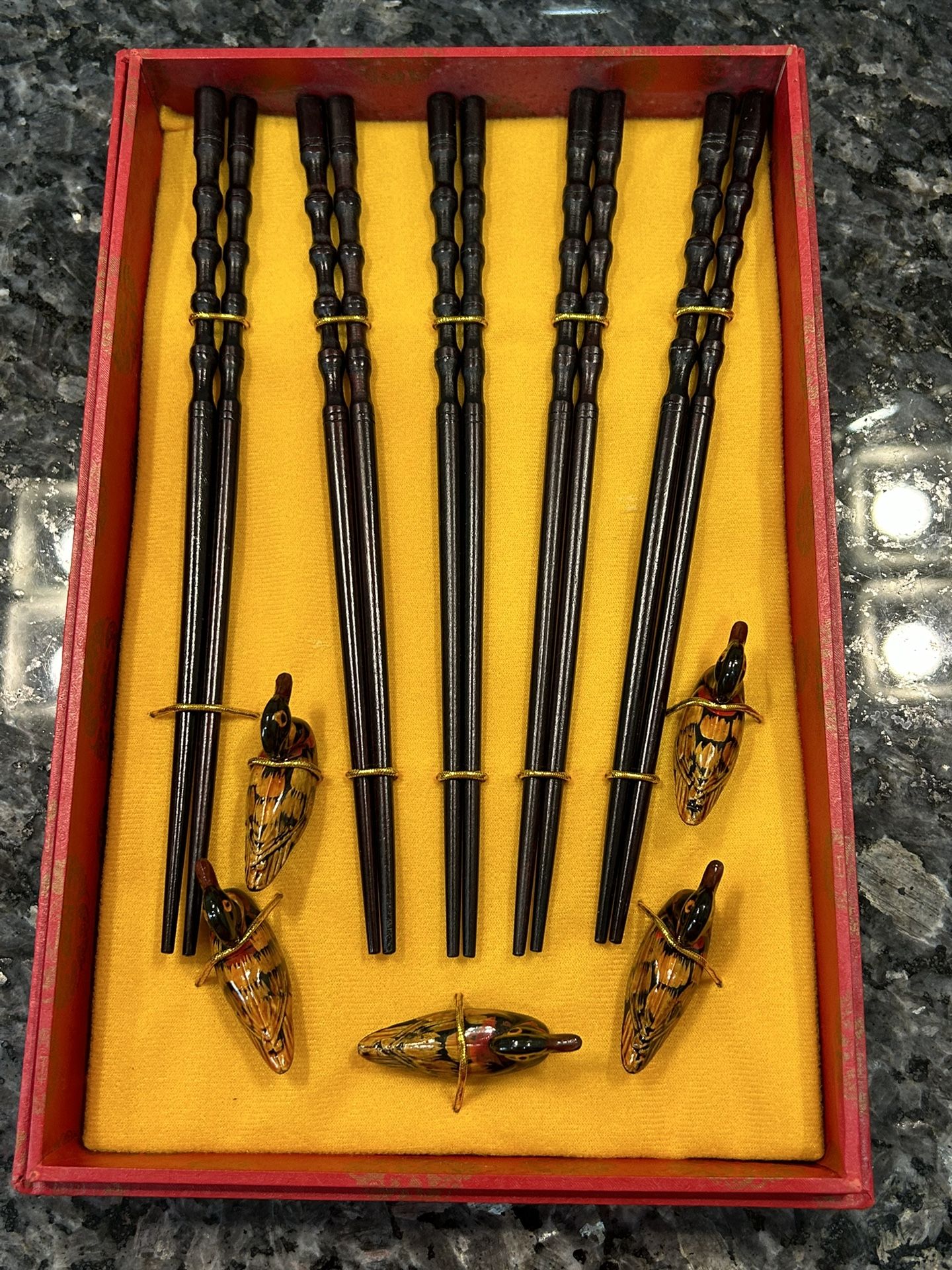 Five Pair Of Chinese Chopsticks With Breasts In Wedding Gift Box New