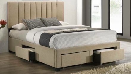 Brand new queen size bed without mattress