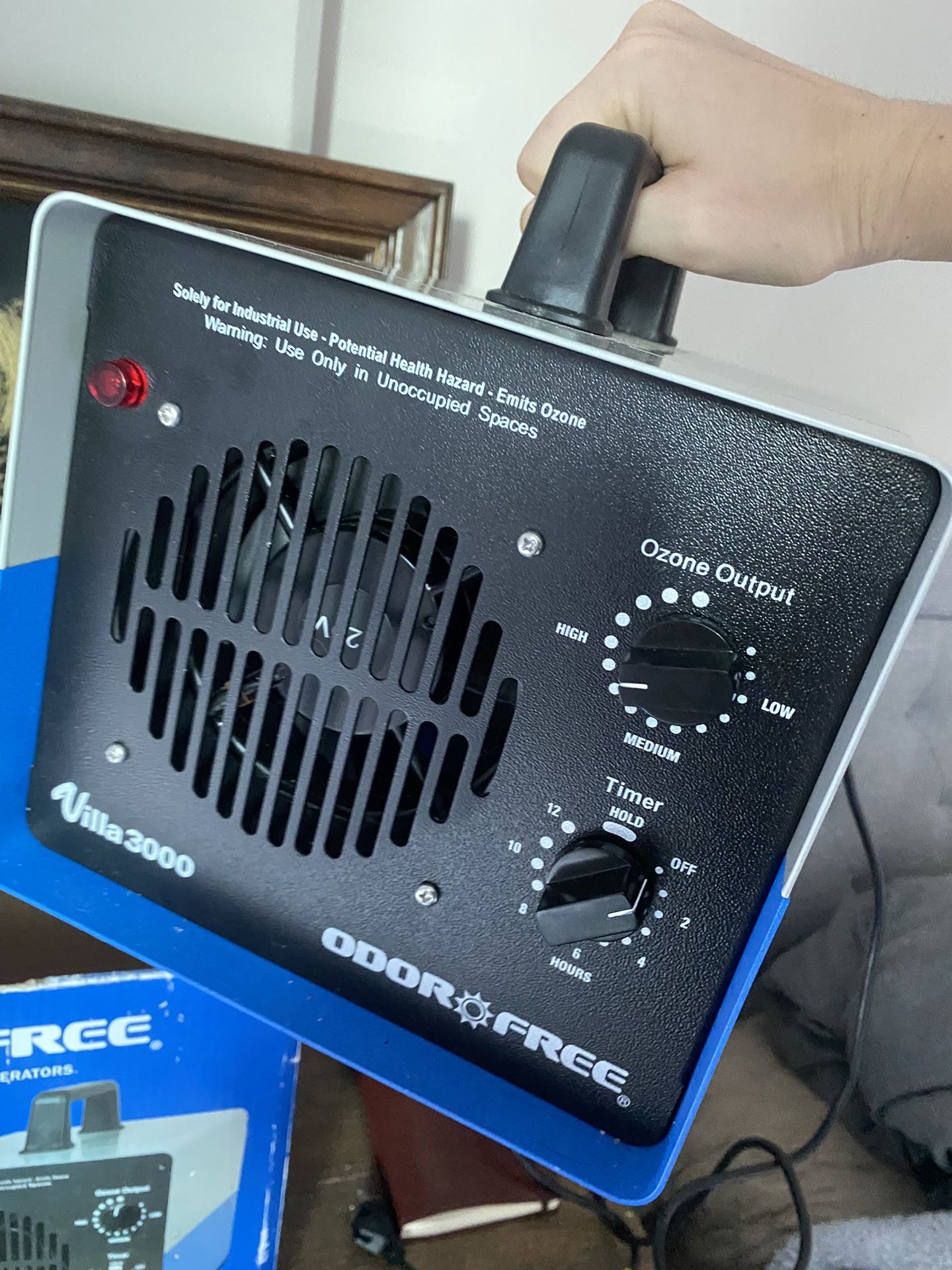 OdorFree Villa 3000 Ozone Odor Removing Generator, 3000 Sq Ft, Black/Blue