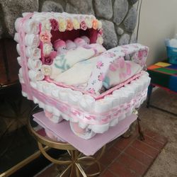 STROLLER DIAPER CAKE WITH BABIES