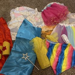 Box of children's costumes for play