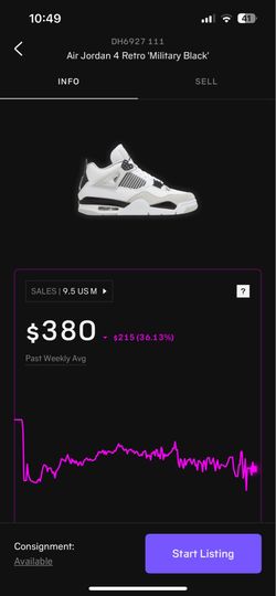 Jordan 4 Military Black (9.5M)