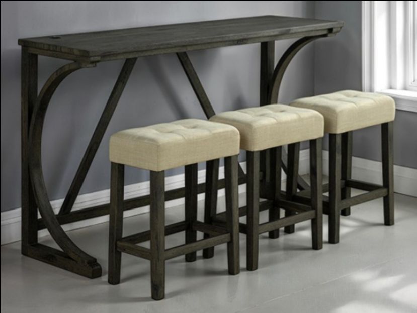 Brand New Grey & Beige 4pc Dining Table Set
