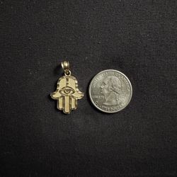 10K Evil Eye Pendant / 10K Rose Quartz Pendant 