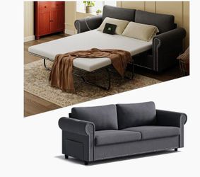 Dark gray queen size sofa couch