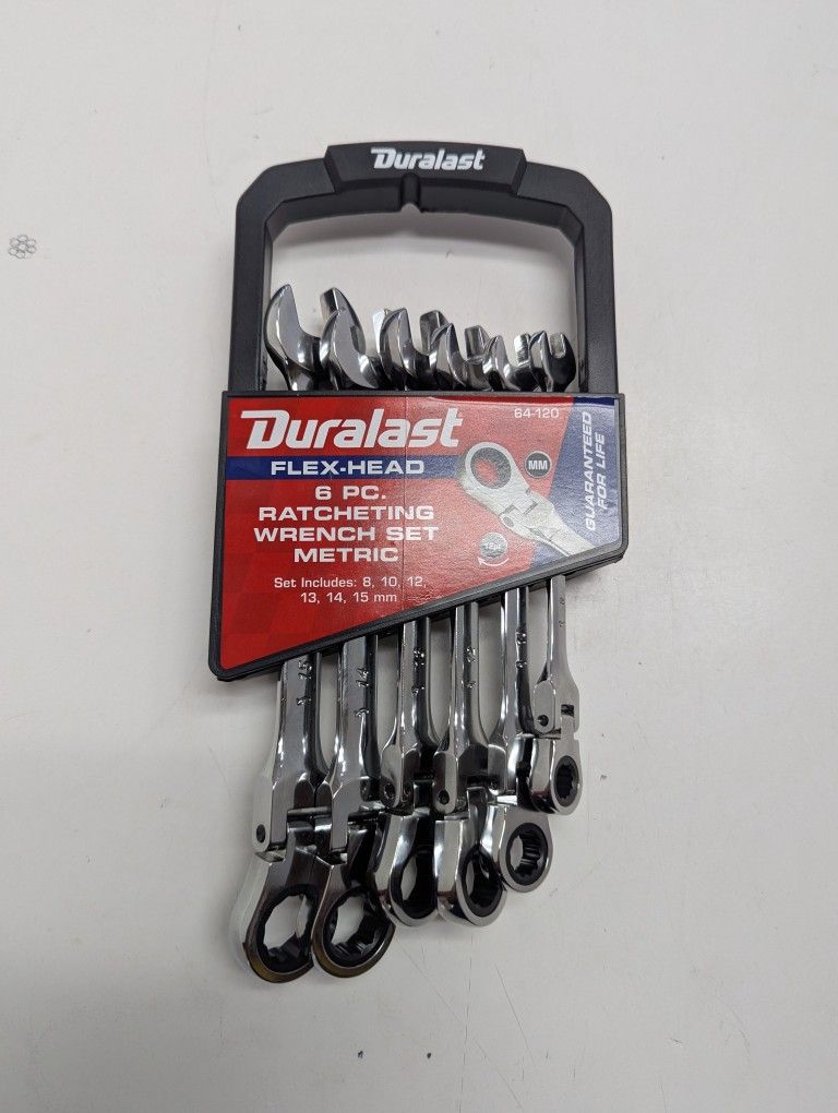 6pc Metric Ratcheting Flex Head Wrench Set