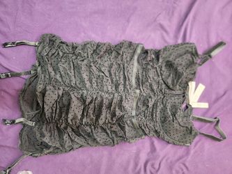 Victoria's Secret NEW Lingerie/Garter Teddy Black XL