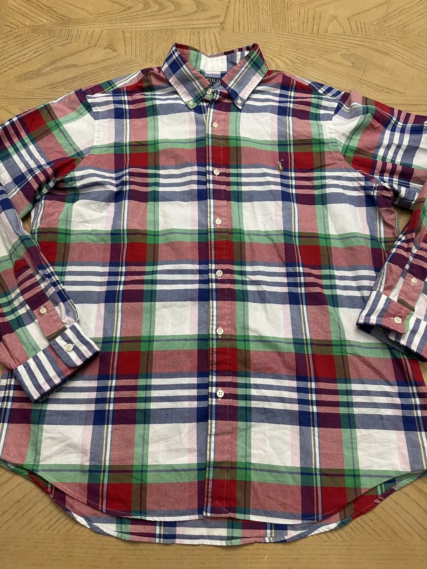 Polo Ralph Lauren NWOT Classic-Fit Plaid Oxford Shirt 100% cotton button down long sleeve Size XL