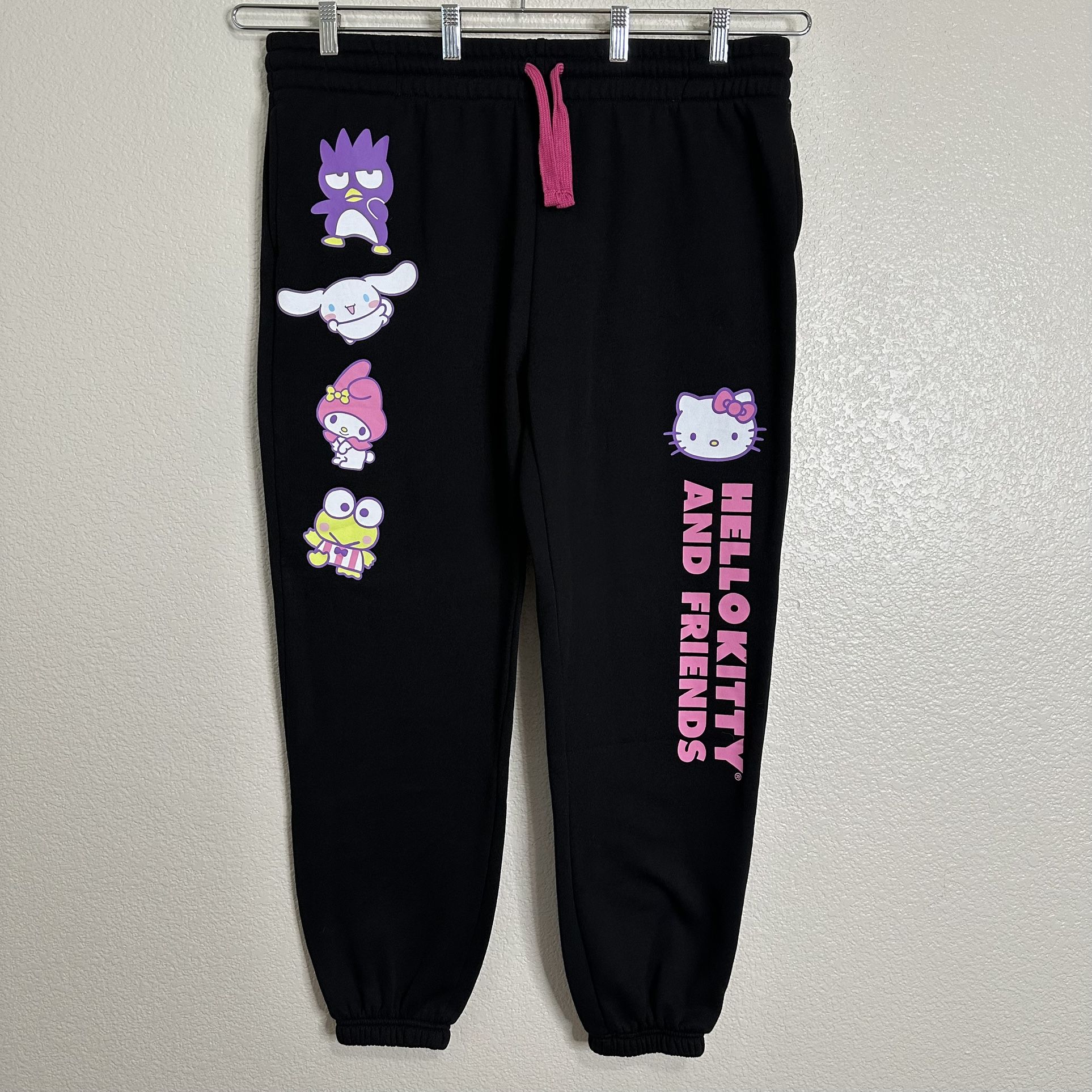 Hello Kitty and Friends Black Drawstring Women's Jogger Sweatpants, Size XXXL
