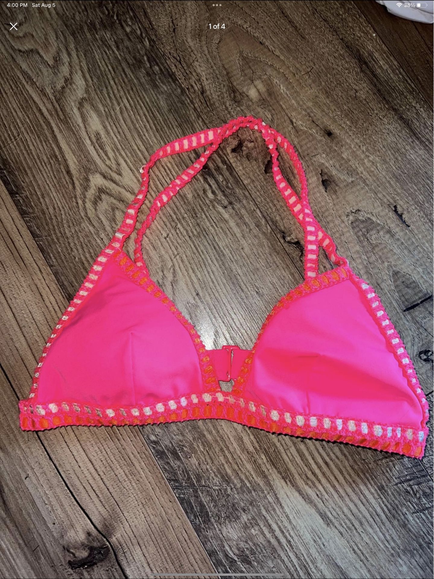 Victoria’s Secret crocheted bikini top size large excellent condition