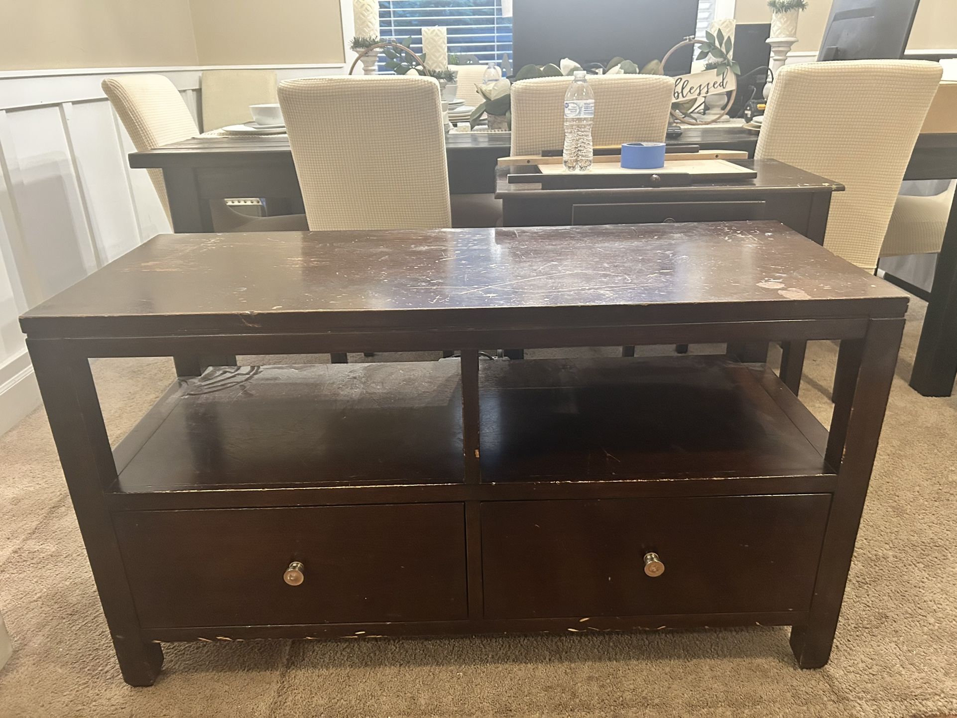 TV CONSOLE TABLE WITH DRAWERS
