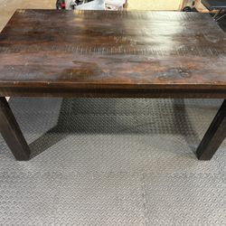 Rustic Wood Dining Table Set – Table, Bench & 4 Chairs