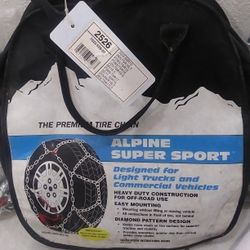 THE PREMIUM TIRE CHAIN ALPINE SUPER SPORT DESIGNED FOR LIGHT TRUCKS AND COMMERCIAL VEHICLES 