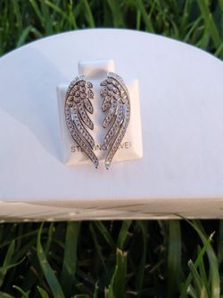 Sterling Silver Angel Wing CZ Earrings