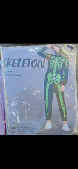 Skeleton Costume, Adult Skeleton Costume Jumpsuit for Women Halloween Cosplay Dress Up Party