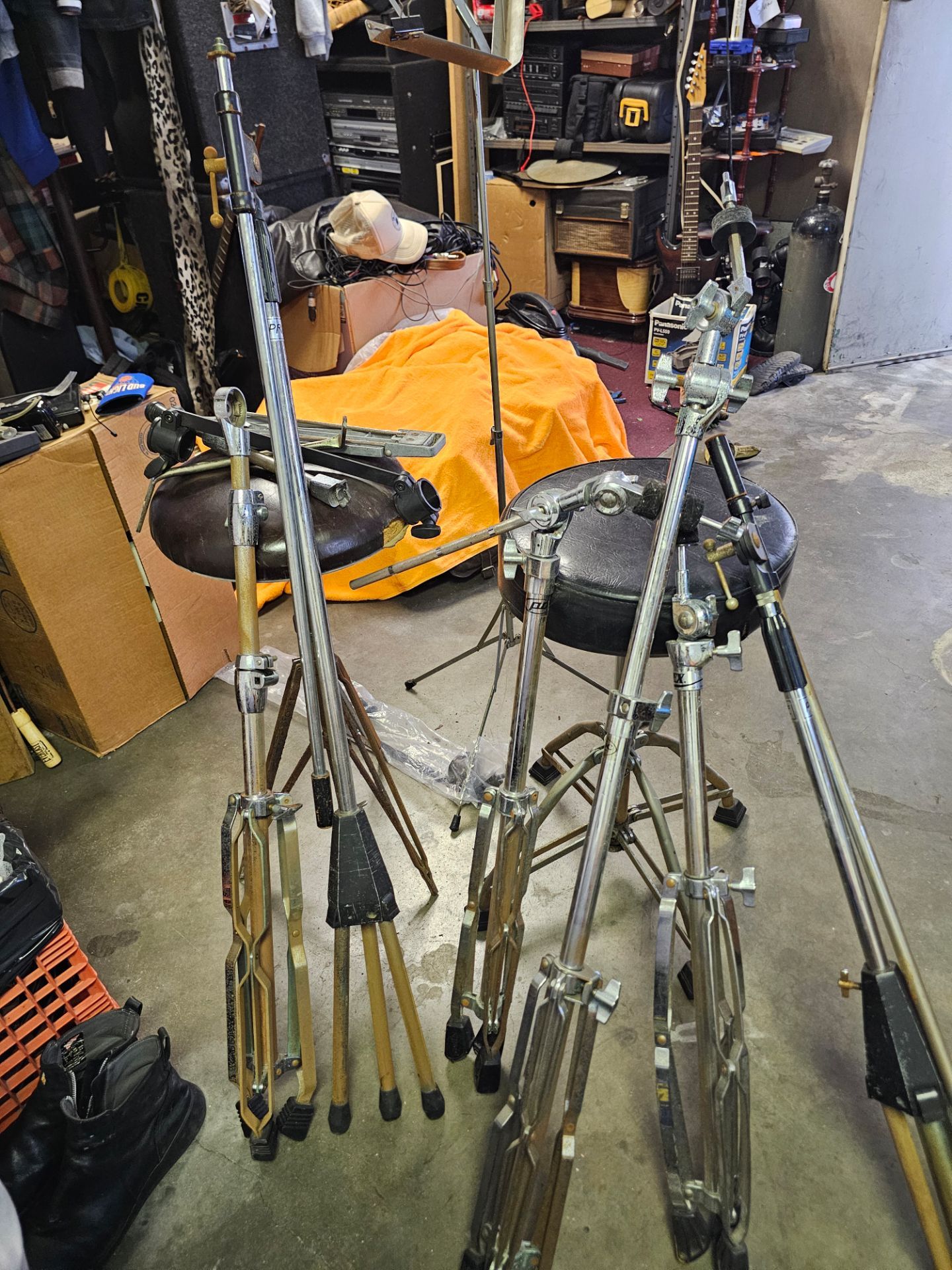 Various percussion and Mic stands