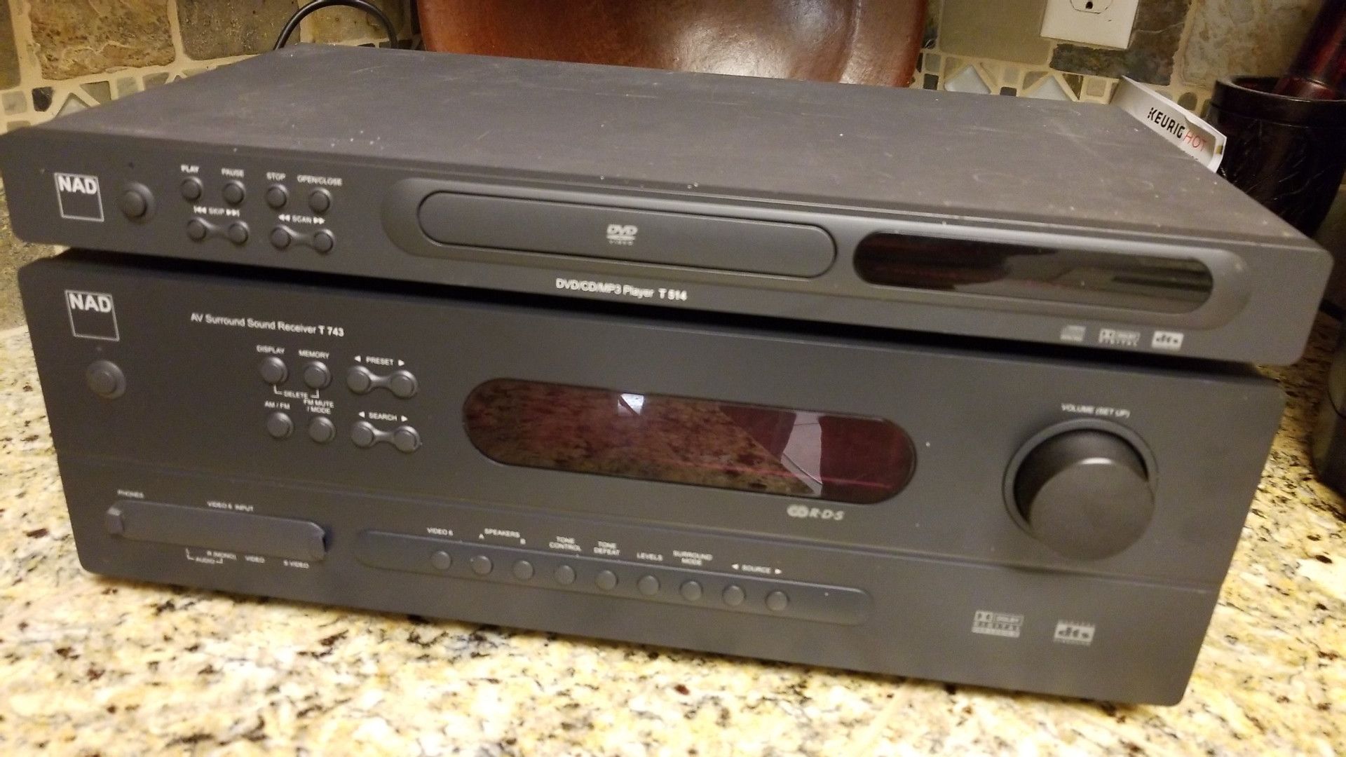 Nad t743 av reciever and nad t514 DVD CD player