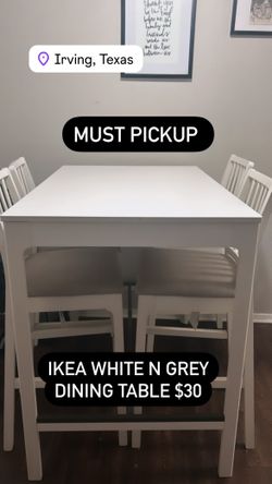 White & Grey Dinning Table