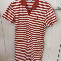 JW Anderson x Uniqlo Striped Polo Dress Size M- Orange & White - Good Condition