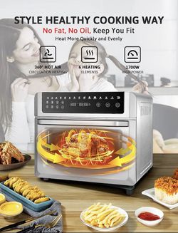 Fryer Toaster Oven Combo, Large Digital LED Screen Convection Oven
