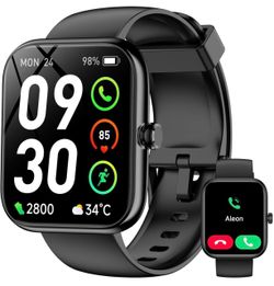 Smart Watch with Alexa Built-in‌, 1.83" HD Fitness Tracker with Bluetooth Calls/Messages, IP68 Waterproof, 120+Sports Modes, 24/7 Heart Rate/Sleep Fit