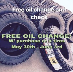 Buy tires with free oil change
