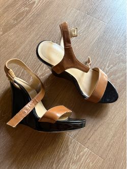 Black and brown Wedges-  size 6 - Cathy Jean