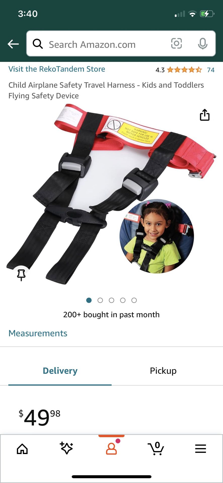 Cares Airplane Toddler Harness