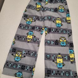 Boys 6-7 unknown brand Despicable Me Minions gray fleece pants Lot R