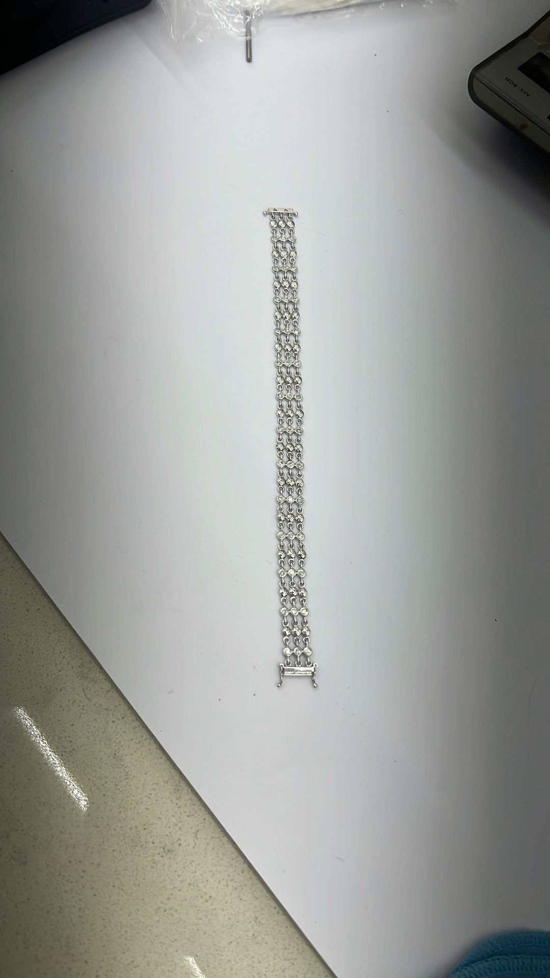 14k White Gold With Diamonds 7inc 13 Gr