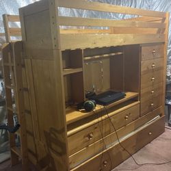 Double Bunker Bed And Desk
