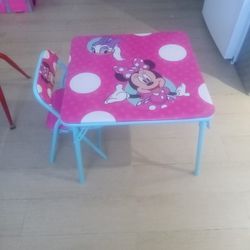 Minnie Mouse Disney Kids Foldable Table With Chair