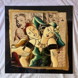 Oz El Hai Original Mixed Media Art - Hand Signed Board Panel w/ COA - 25x25”