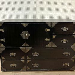 Vintage Antique Thomasville Chinoiserie Black Campaign 