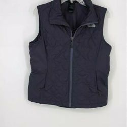 Like NEW The North Face Womens Navy Blue Zipped Pockets Full-Zip Quilted Vest Size Medium