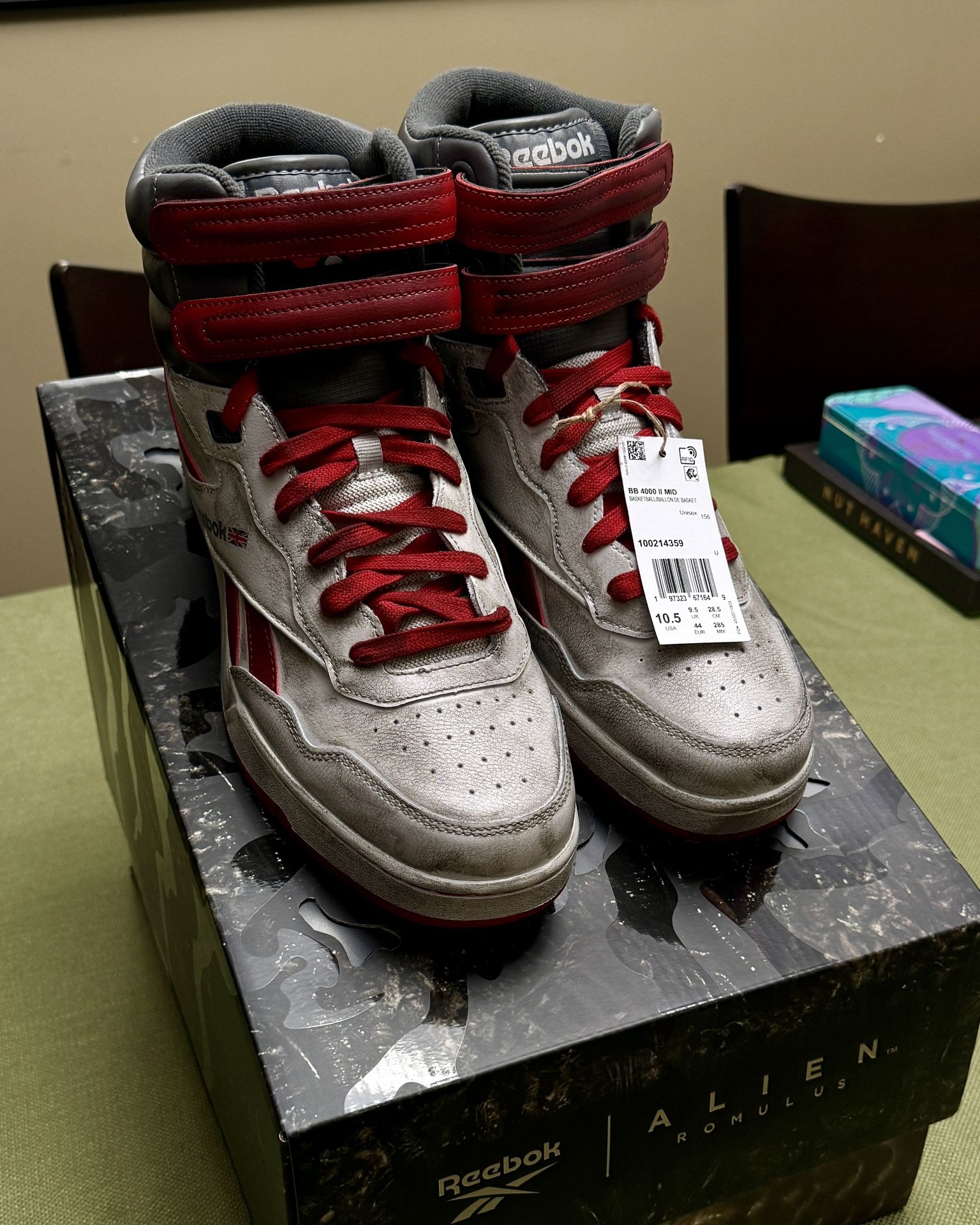 Reebok x Aliens BB 4000 II Mid Shoes - Size 10.5M Alien Stomper Alien Romulus