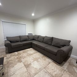 Grey Twill Left Arm Couch 