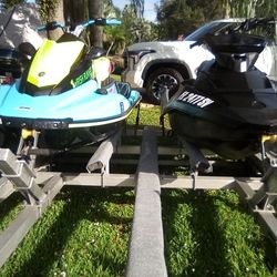 Pair 2023 Yamaha Jet Blaster And 2022 Sea-Doo TRIXX  Only 30 And 40 Hours . No Issues. Aluminum Trailer. Titles And Registration 